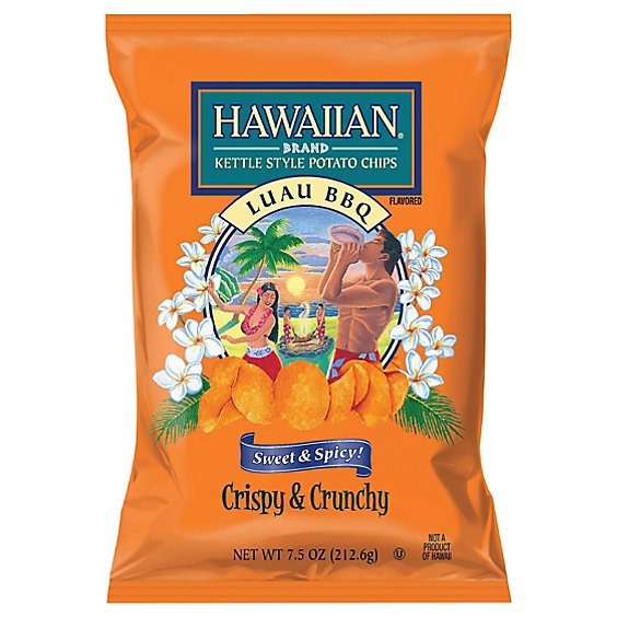Hawaiian Kettle Style Luau Bbq Chips - 7.5 Oz