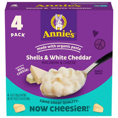 Annies Homegrown Macaroni & Cheese Shells & White Cheddar Box - 4-6 Oz - Image 1