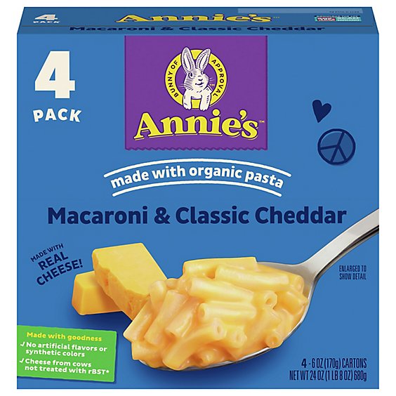 Annies Homegrown Macaroni & Cheese Classic Mild Cheddar - 4-6 Oz