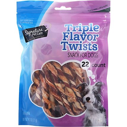 Signature Pet Care Dog Chew Triple Flavor Twist 22 Count Pouch - 4.2 Oz - Image 2