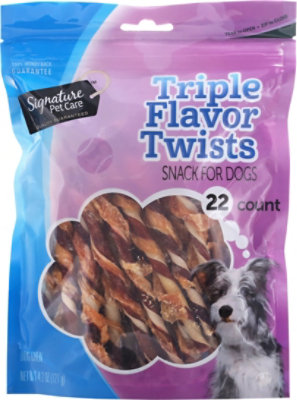 Signature Pet Care Dog Chew Triple Flavor Twist 22 Count Pouch - 4.2 Oz - Image 2