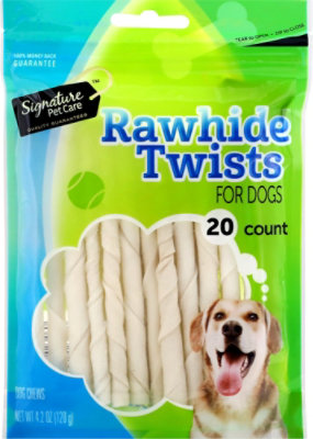 Signature Pet Care Dog Chew Rawhide Twists 20 Count Pouch - 4.2 Oz - Image 2