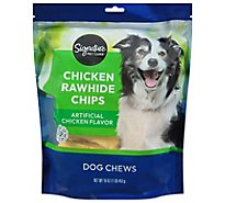 Signature Pet Care Dog Chew Rawhide Chips Chicken Flavor Pouch - 16 Oz