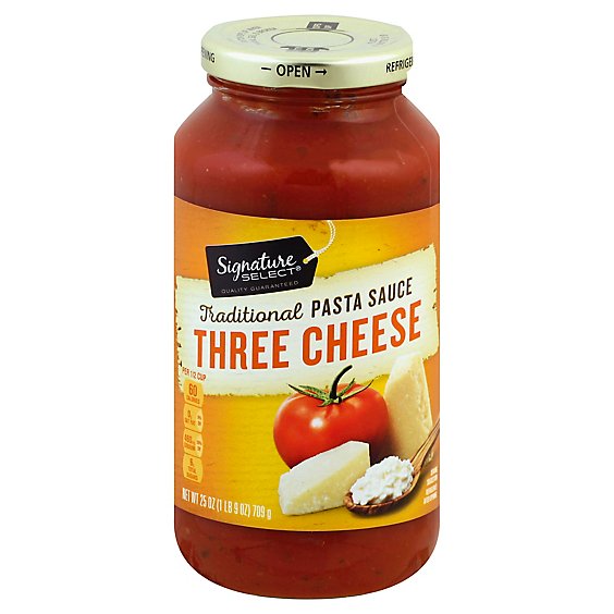 Signature SELECT Pasta Sauce Traditional Three Cheese Jar - 25 Oz