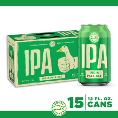 Goose Island IPA Craft Beer India Pale Ale Cans - 15-12 Fl. Oz. - Image 1