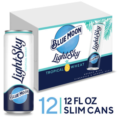 Blue Moon Light Sky Tropical Wheat Craft Beer 4% ABV Cans - 12-12 Fl. Oz. - Image 1