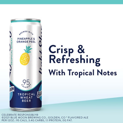 Blue Moon Light Sky Tropical Wheat Craft Beer 4% ABV Cans - 12-12 Fl. Oz. - Image 2