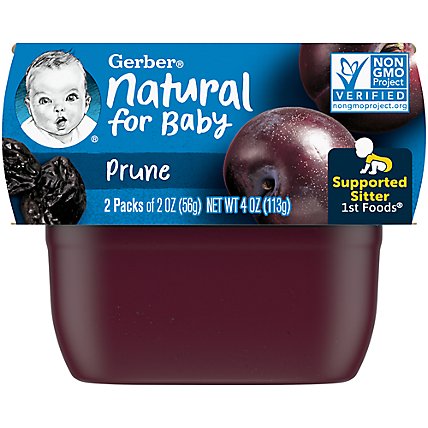 Gerber 1st Foods Natural Prune Baby Food Tub - 2-2 Oz - Image 1