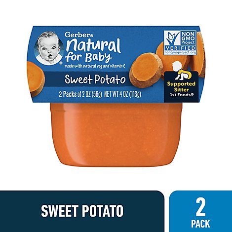 Gerber 1st Foods Natural Sweet Potato Baby Food Tubs -  2-2 Oz