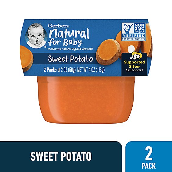 Gerber 1st Foods Natural For Baby Sweet Potato Baby Food Tubs Multipack -  2-2 Oz
