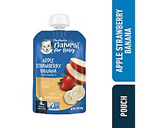 Gerber 2nd Foods Apple Strawberry Banana Natural For Baby Food Pouch - 3.5 Oz