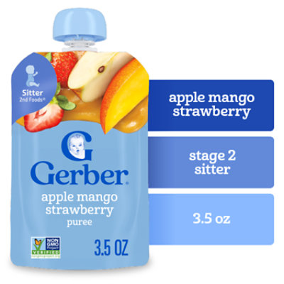 Gerber Natural Apple Mango Strawberry Toddler Food Pouch - 3.5 Oz - Image 1