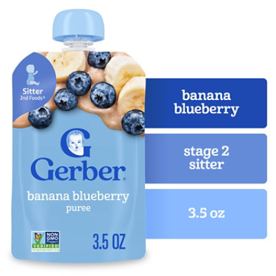 Gerber Natural Banana Blueberry WonderFoods Pouch for Toddler - 3.5 Oz - Image 1