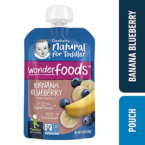 Gerber Toddler Banana Blueberry Pouch - 3.5 Oz