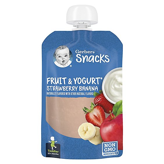 Gerber Fruit & Yogurt Strawberry Banana Snack Pouch for Toddler - 3.5 Oz