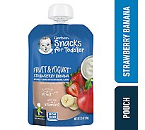 Gerber Fruit And Yogurt Strawberry Banana Snacks for Toddler Pouch - 3.5 Oz