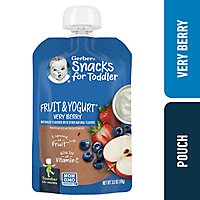 Gerber Very Berry Fruit & Yogurt Snacks Pouch for Toddler - 3.5 Oz - Image 1