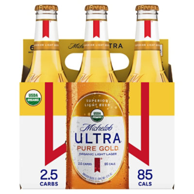 Michelob ULTRA Pure Gold Organic Light Lager Beer in Bottles - 6 - 12 Fl. Oz. - Image 2