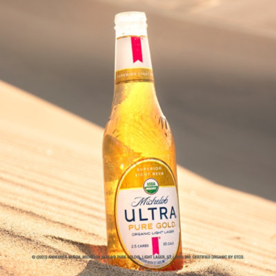 Michelob ULTRA Pure Gold Organic Light Lager Beer in Bottles - 6 - 12 Fl. Oz. - Image 4