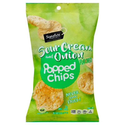 Signature Select Popped Chips Sour Cream And Onion - 5 Oz