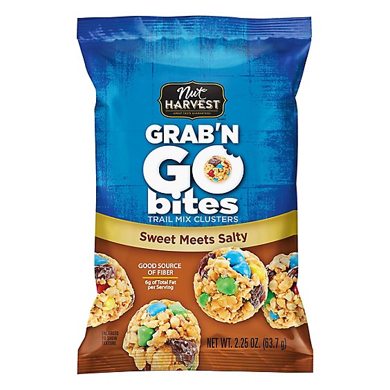 Nut Harvest Grab And Go Bites Trail Mix Cluster Plastic - 2.25 Oz