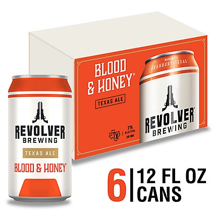 Revolver Blood & Honey Ale Craft Beer American Ale 7% ABV Cans - 6-12 Fl. Oz. - Image 1
