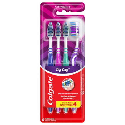 Colgate Zig Zag Deep CleanManual Toothbrush Soft - 4 count