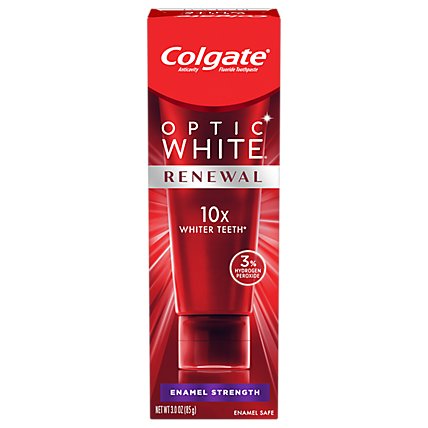 Colgate Optic White Renewal Enamel Strength Teeth Whitening Toothpaste - 3 Oz - Image 1