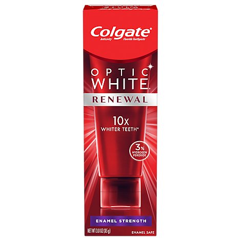 Colgate Optic White Renewal Enamel Strength Teeth Whitening Toothpaste - 3 Oz