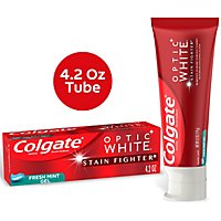 Colgate Optic White Stain Fighter Teeth Whitening Toothpaste Fresh Mint Gel - 4.2 Oz - Image 2