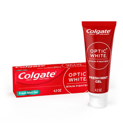 Colgate Optic White Fresh Mint Gel Stain Fighter Teeth Whitening Toothpaste - 4.2 Oz - Image 1