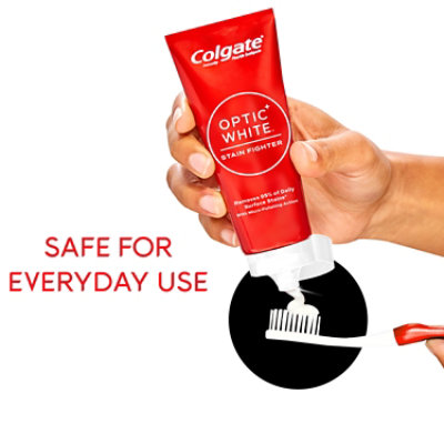 Colgate Optic White Stain Fighter Teeth Whitening Toothpaste Clean Mint Paste – 4.2 Oz