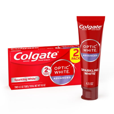 Colgate Optic White Advanced Teeth Whitening Toothpaste Sparkling White - 2-4.5 Oz