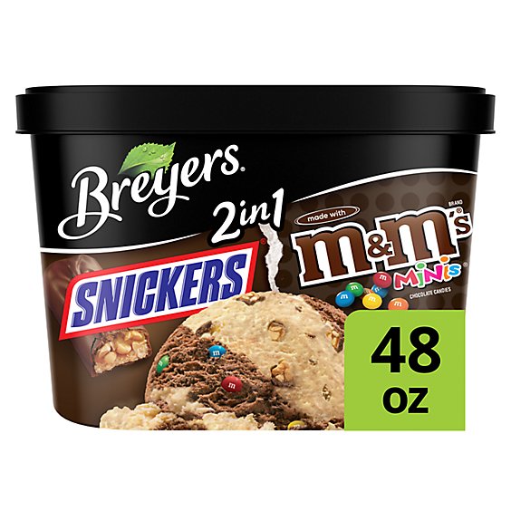 Breyers 2in1 Snickers And M&M's Ice Cream - 48 Oz