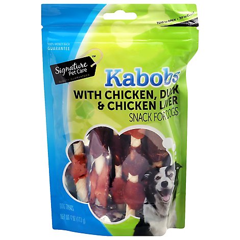 Signature Pet Care Kabob Chicken Duck Chicken Liver Dog Chews - 4 Oz