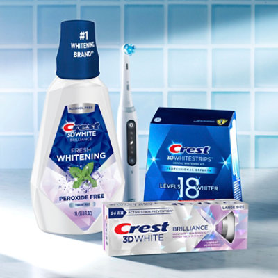 Crest 3D White Brilliance Alcohol Free Clean Mint Whitening Mouthwash - 16 Fl. Oz. - Image 6