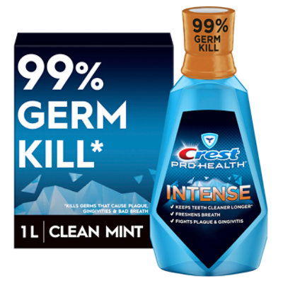 Crest Pro Health Mouthwash Intense Clean Mint - 33.8 Fl. Oz. - Image 1