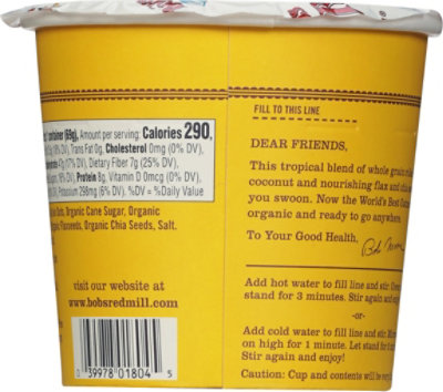 Bobs Red Mill Oatmeal Cup Gluten Free Organic Pineapple Coconut - 2.43 Oz - Image 6