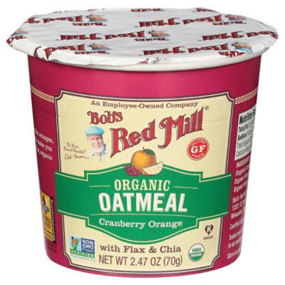 Bobs Red Mill Oatmeal Cup Gluten Free Organic Cranberry Orange - 2.47 Oz