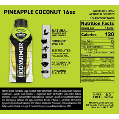 BODYARMOR Pineapple Coconut Sports Drink - 16 Fl. Oz. - Image 3