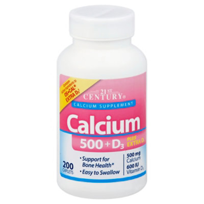 21 Century Calcium 500 D3 Tabs - 200 Count - Safeway