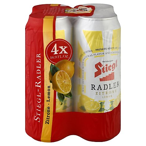 Stiegl Radler Lemon Beer In Cans - 4-16.9 Fl. Oz.