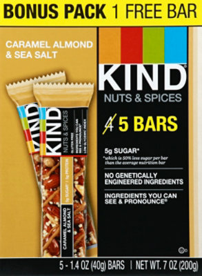 Kind Bars Crml Almnd Bonus 5pk - Each - Image 2