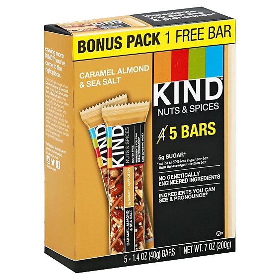 Kind Bars Crml Almnd Bonus 5pk - Each
