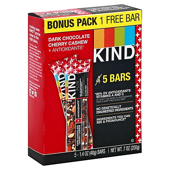 Kind Bars Dk Chc Chrry Csw Bonus 5pk - Each