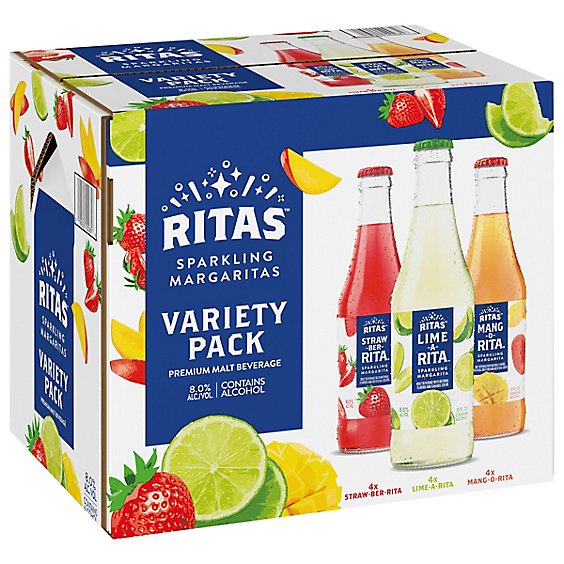 Ritas Margs Sparkling Margaritas Variety Pack Bottles - 12-12 Fl. Oz.