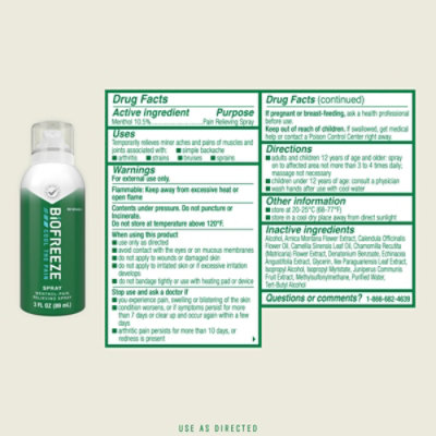 Biofreeze Menthol Pain Relieving Spray - 3 Fl. Oz. - Image 3