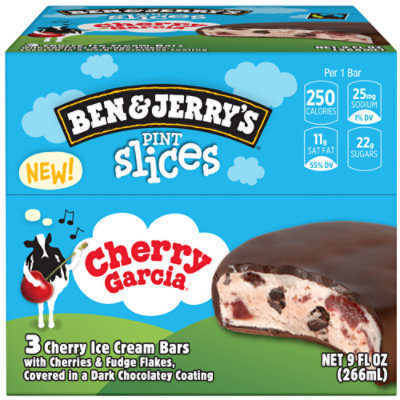 Ben & Jerrys Ice Cream Bars Pint Slices Cherry Garcia - 3-3 Fl. Oz.