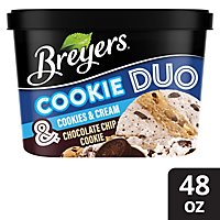 Breyers Ice Cream 2in1 Cookies & Cream & Chocolate Chip Cookie - 48 Oz - Image 1