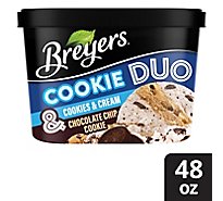 Breyers Ice Cream 2in1 Cookies & Cream & Chocolate Chip Cookie - 48 Oz